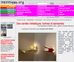 2012-05 Revue en ligne La critique.org - Christian Gattinoni-couv-250